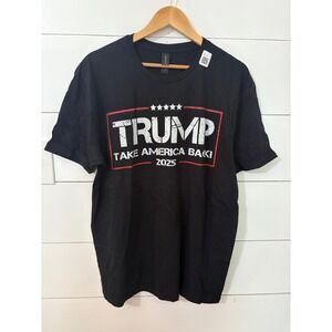 Trump Take America Back 2025‎ Graphic Tee Gildan Black Mens Large  T Shirt